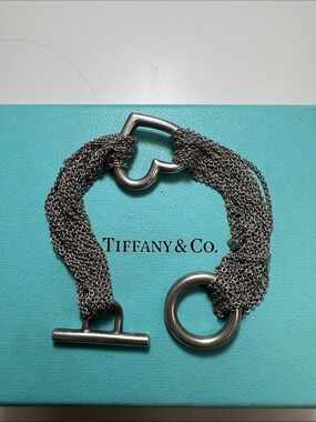 Tiffany & Co. Sterling Silver Heart Multi-Strand Toggle Bracelet